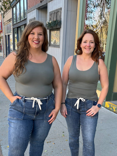 Scoop Layer Tank - Grey Sage