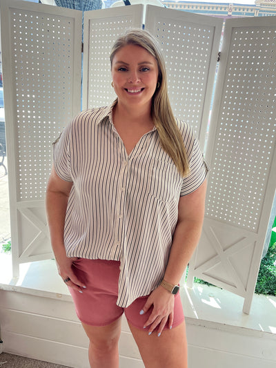 Lightweight Button Front Blouse