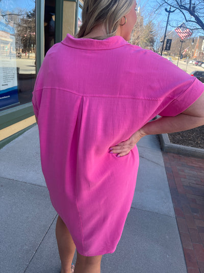 Pink Woven Dress