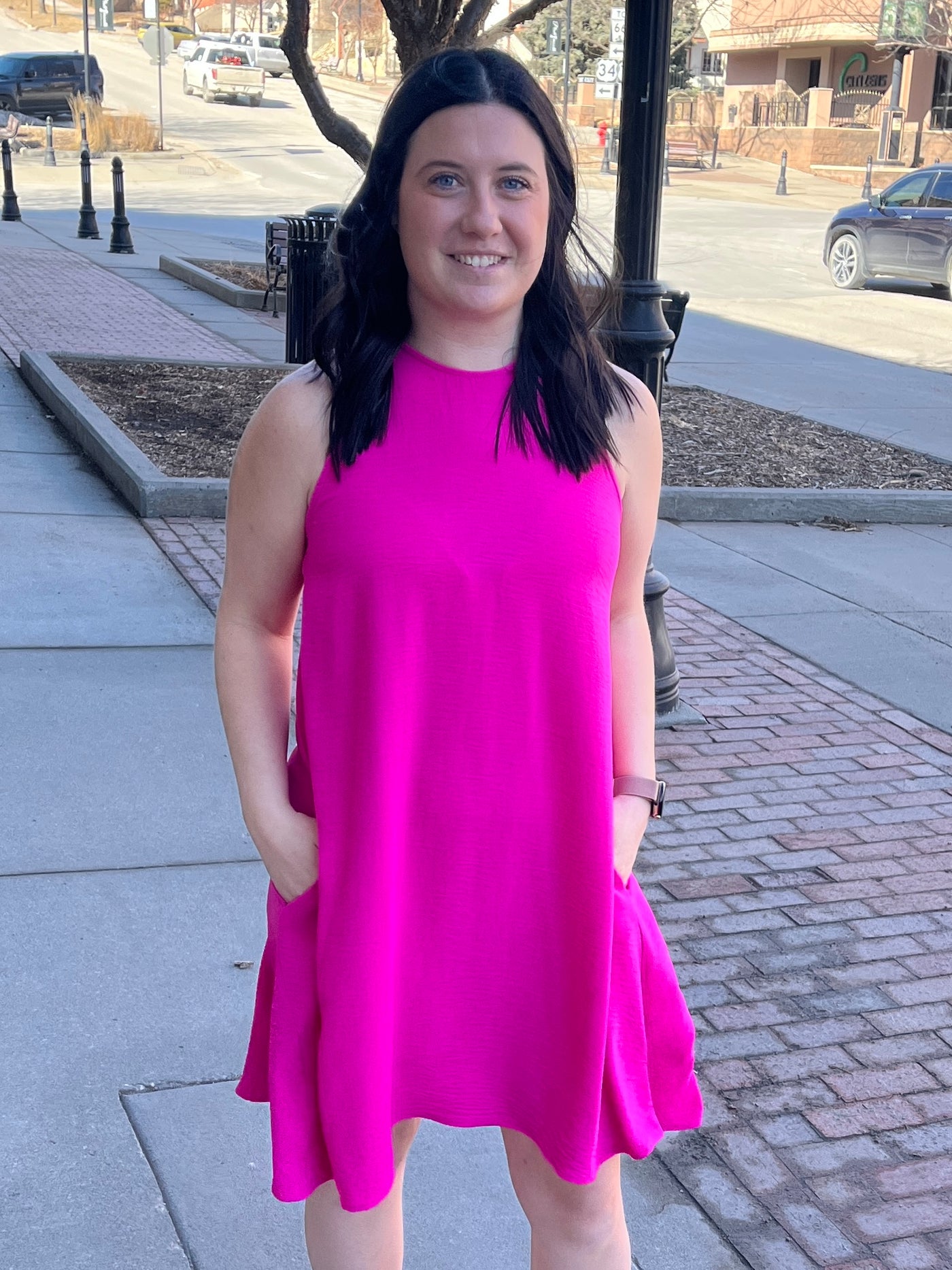 Magenta Airflow Tank Dress