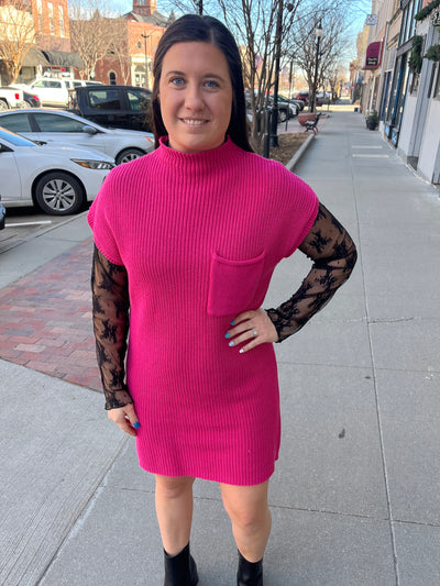 Short Sleeve Sweater Dress
