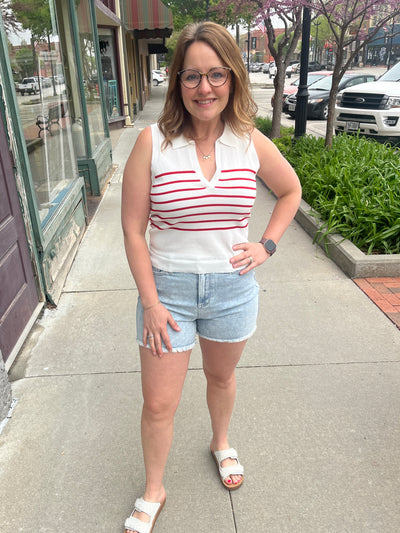 Stripe Polo Tank