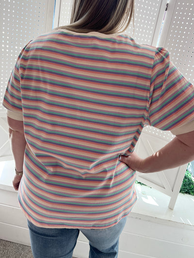Lavender Stripe Henley
