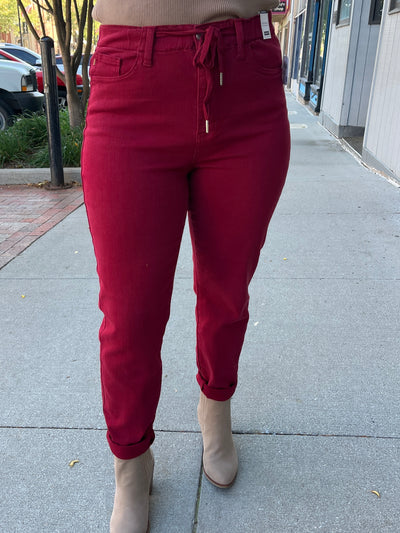 Judy Blue Joggers - Burgundy