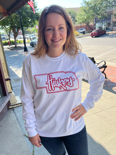 Nebraska Long Sleeve State Tee