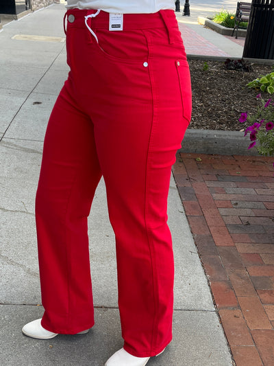 Judy Blue Garment Dye Red Straight