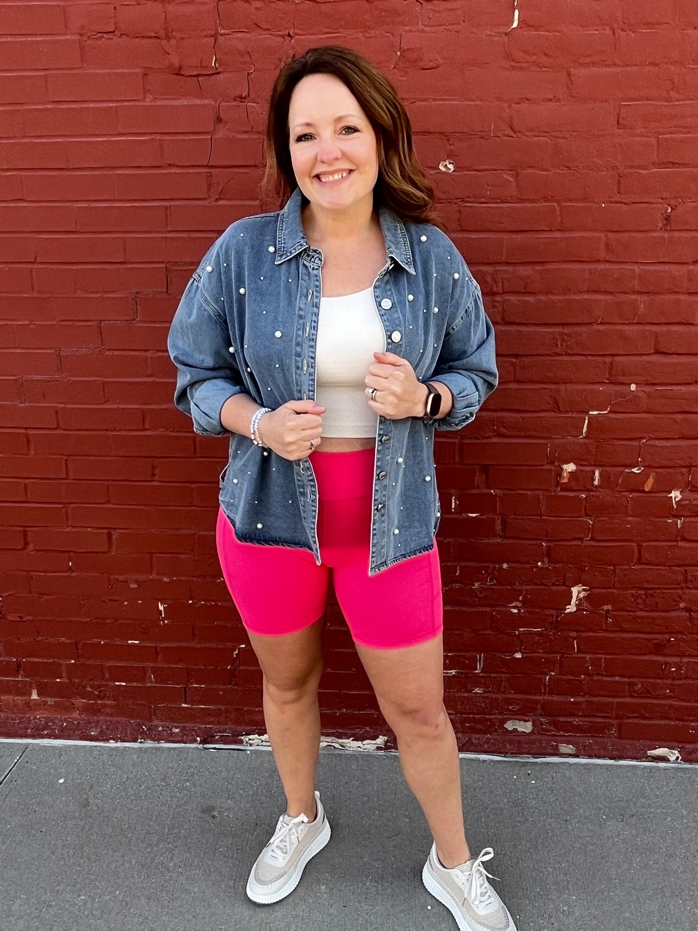 6" Biker Shorts w/Pockets - Flamingo