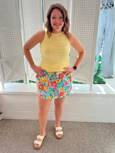 Tropical Floral Skort