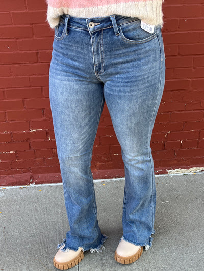 Special A Mid-Rise Fray Bootcut