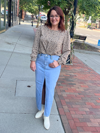 Sneak Peek Denim Maxi Skirt