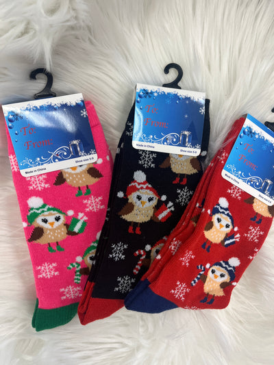 Holiday Socks - Owl