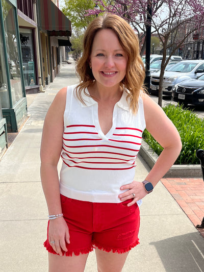 Stripe Polo Tank