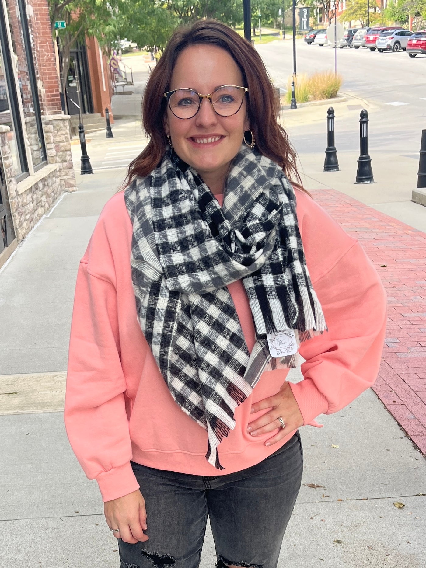Black Checkered Scarf