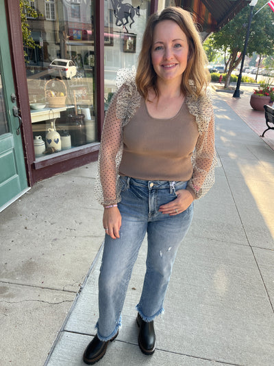 Madeline Mesh Sleeve Top