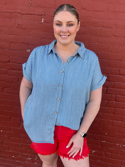 Chambray Button Front Shirt
