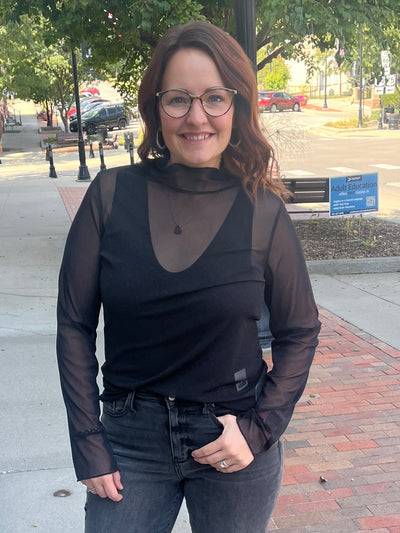 Mesh Long Sleeve Layer Top