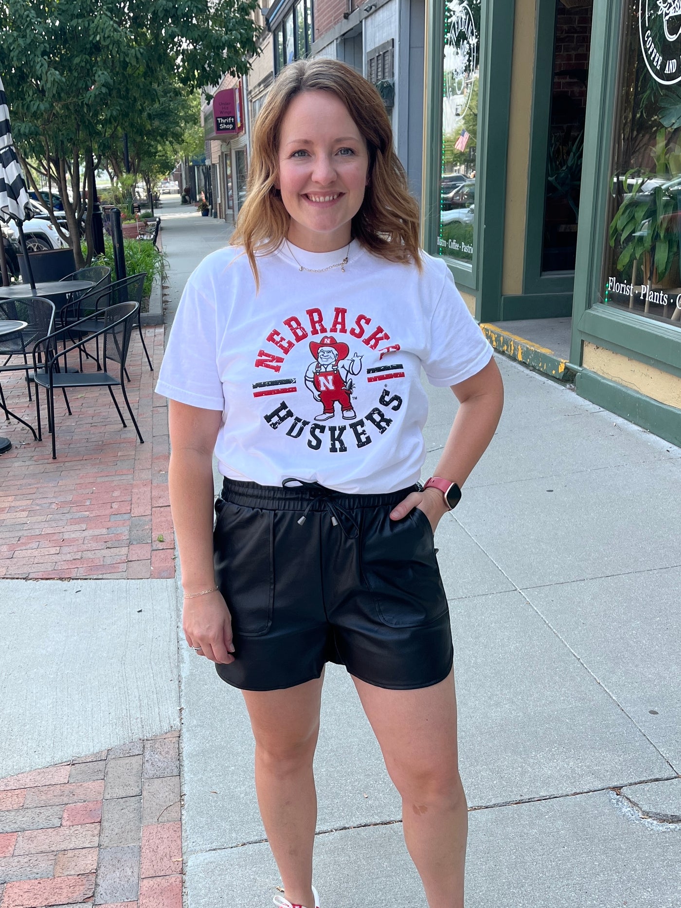Black Faux Leather Shorts