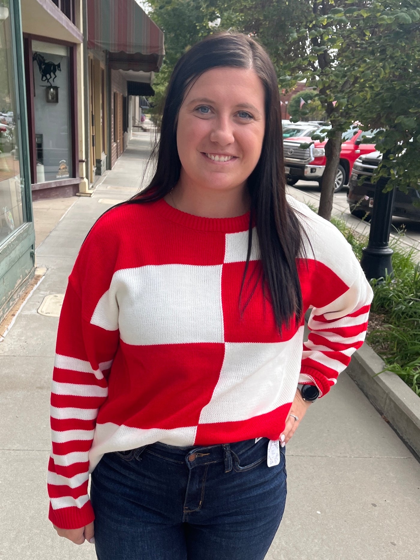 Red Checker Sweater