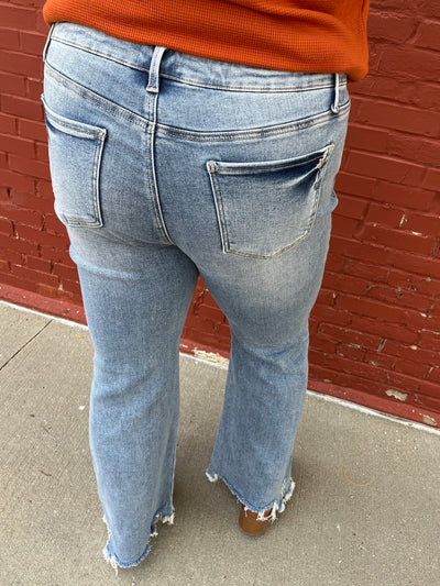 Special A Mid-Rise Fray Bootcut