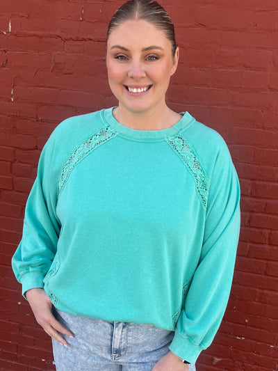 Crochet Edge Crewneck