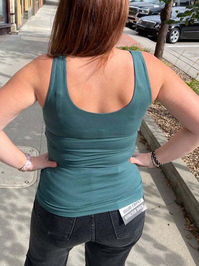 Scoop Layer Tank - Everglade Green
