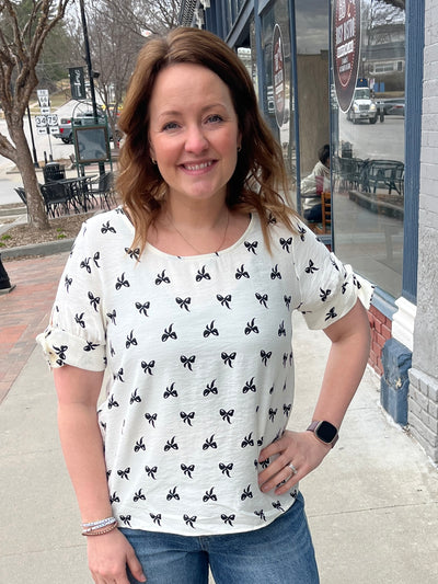 Bow Print Blouse