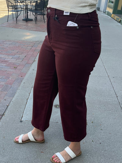 Judy Blue Oxblood Wide Crop