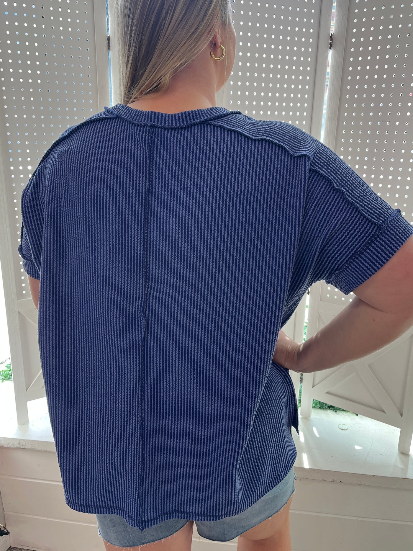 Royal Ribbed Top