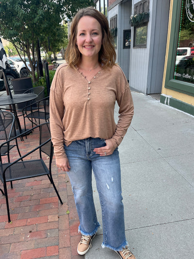 Mocha Long Sleeve Henley
