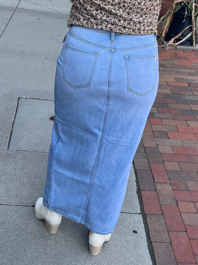 Sneak Peek Denim Maxi Skirt
