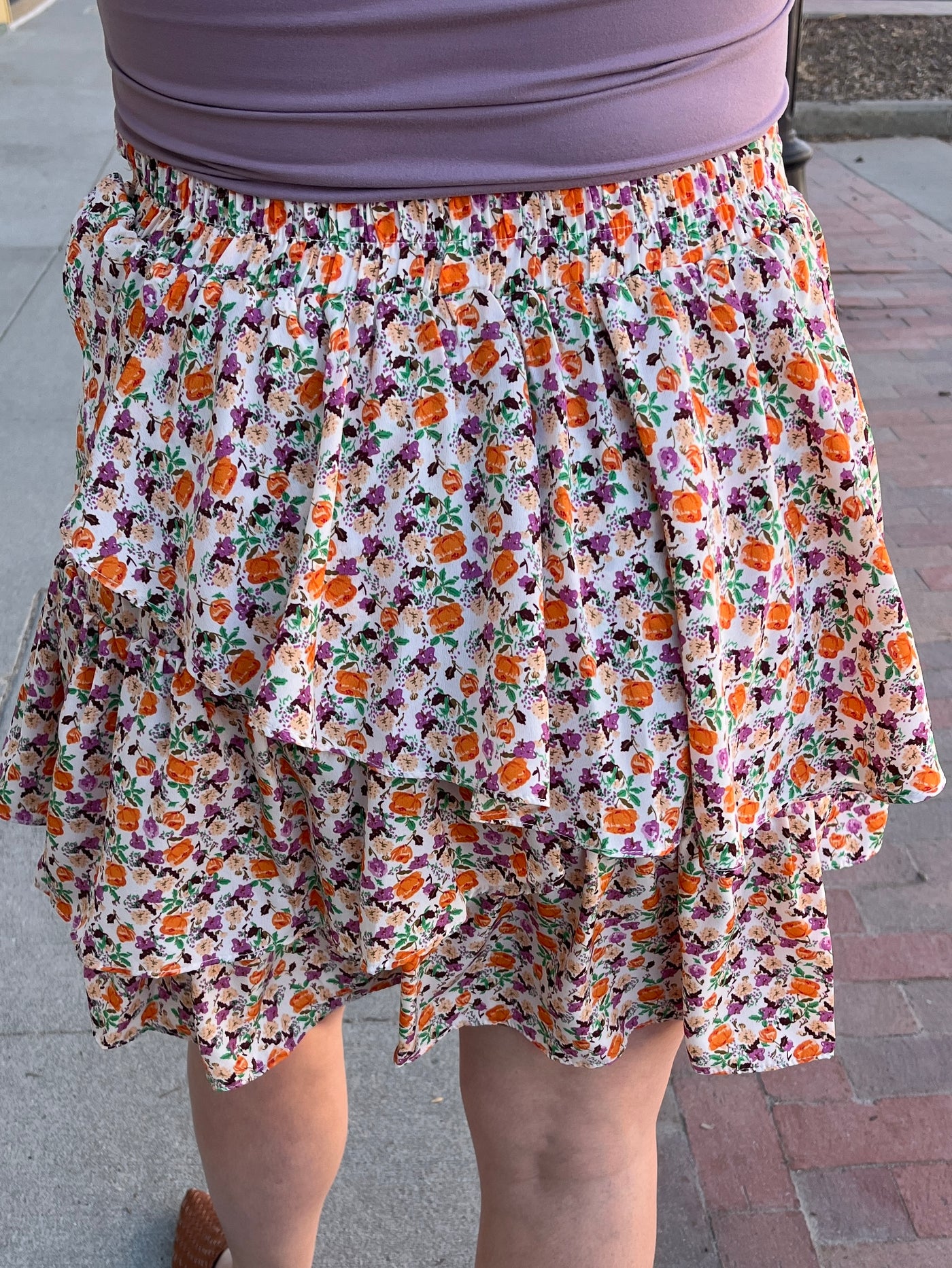 Floral Tier Mini Skirt