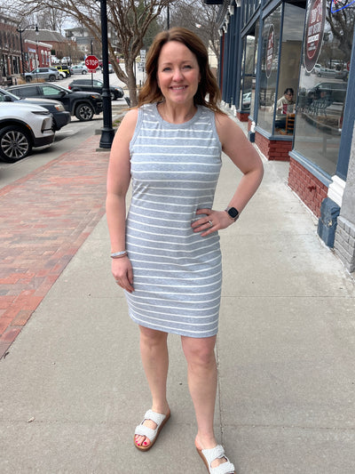 Mariah Grey Stripe Dress