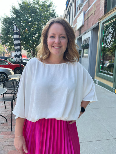 Crepe Tucked Look Blouse