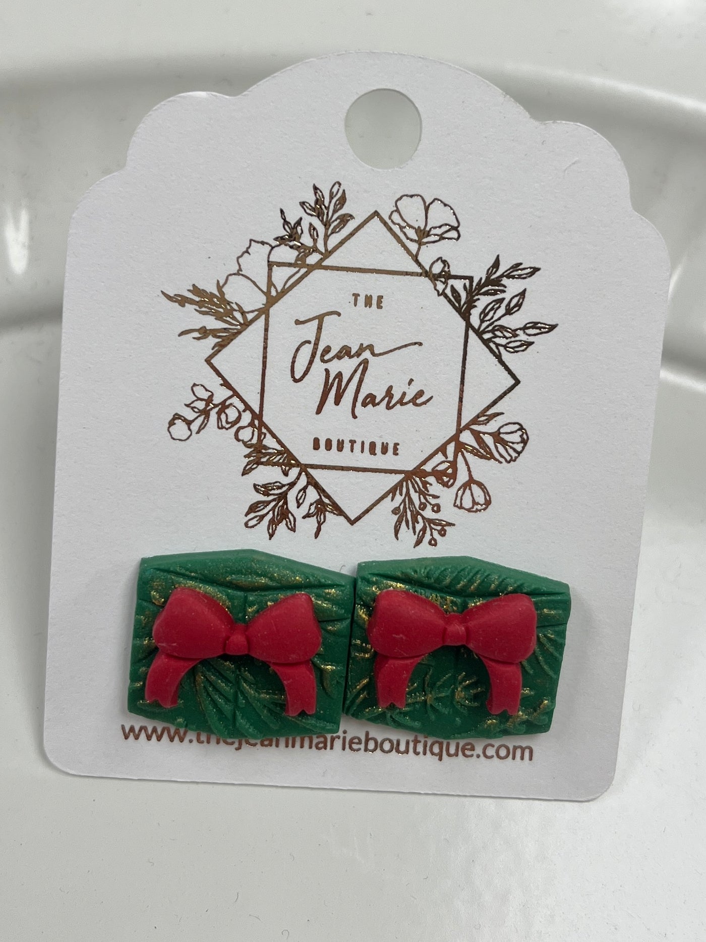 Handmade Clay Stud Holiday Earrings