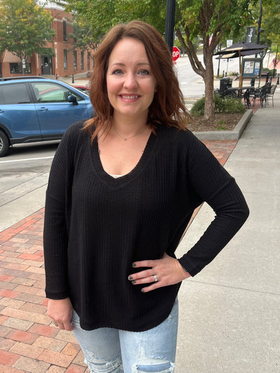 Dolman V-Neck Long Sleeve