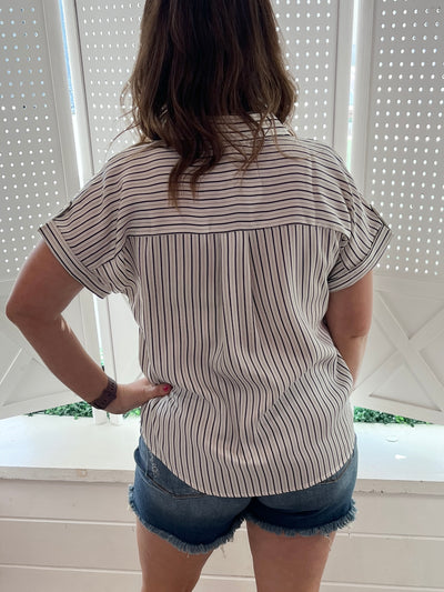Lightweight Button Front Blouse