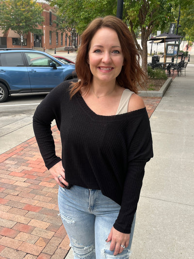 Dolman V-Neck Long Sleeve