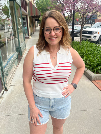 Stripe Polo Tank