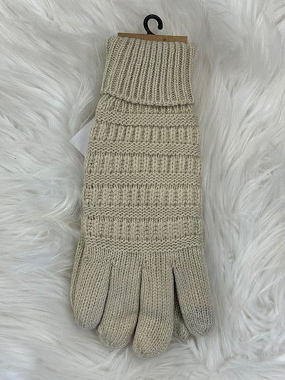 C.C Cable Knit Lined Gloves