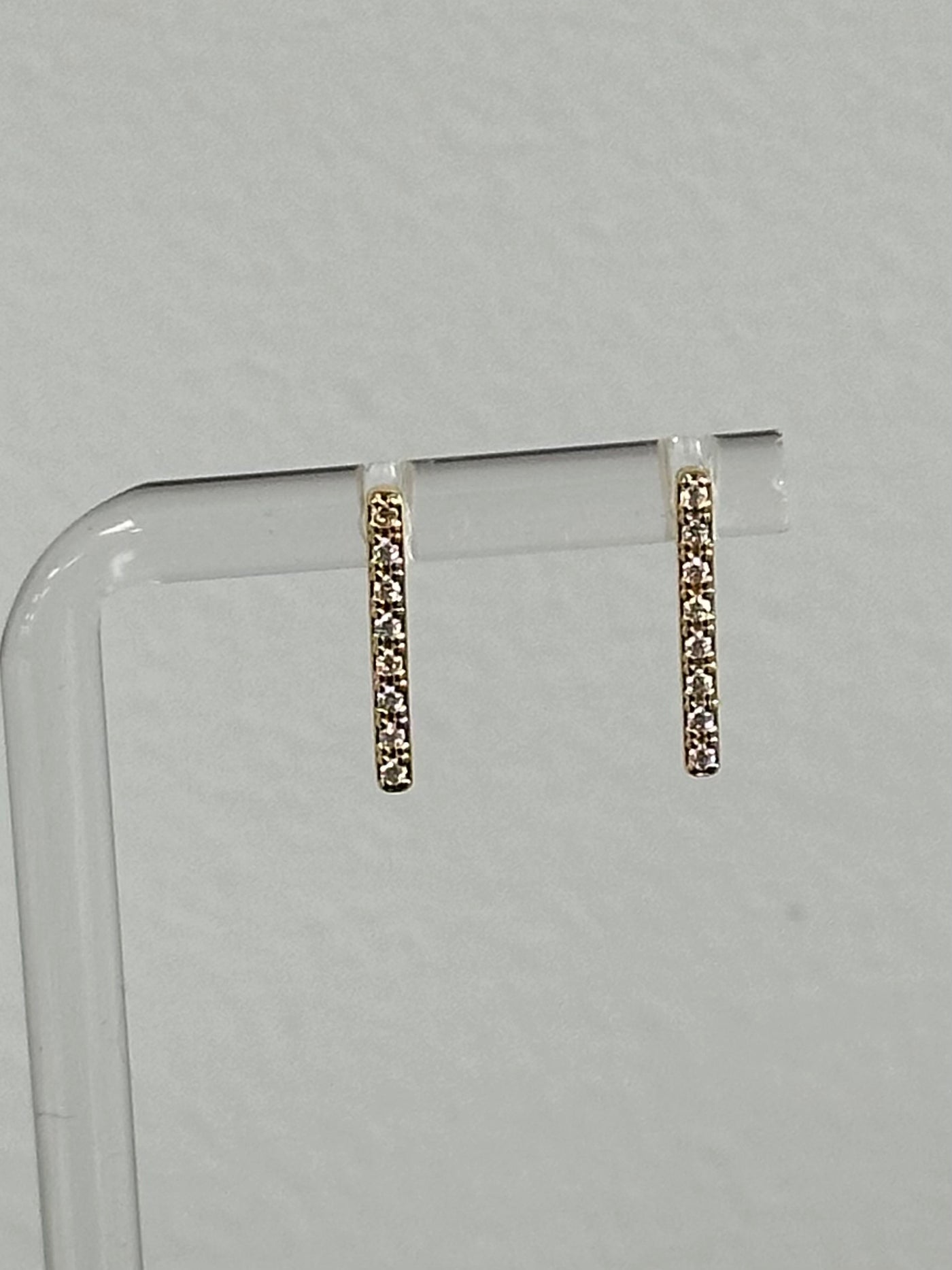 Pave Bar Post Earrings