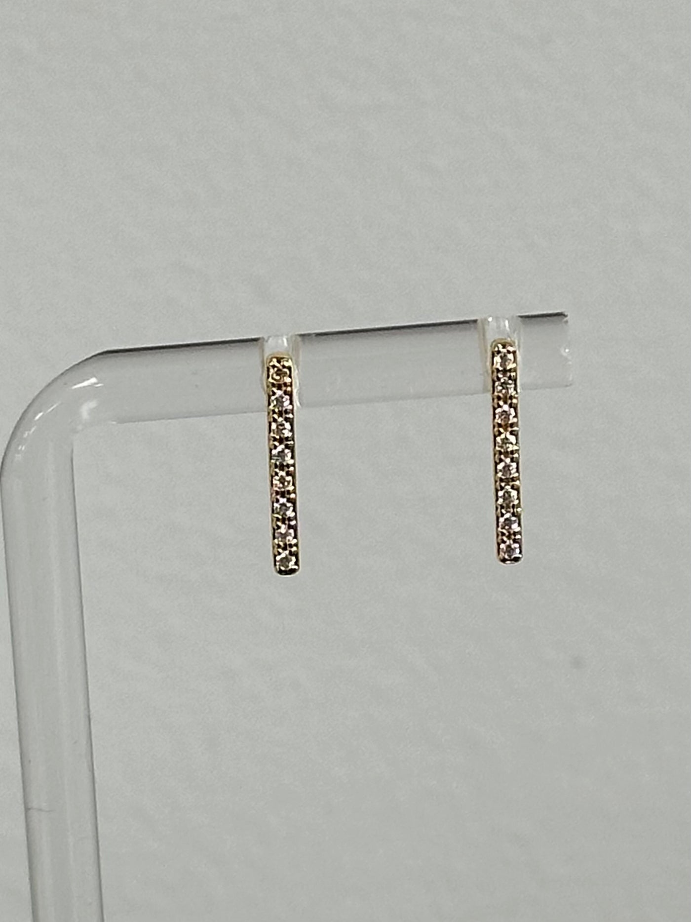 Pave Bar Post Earrings