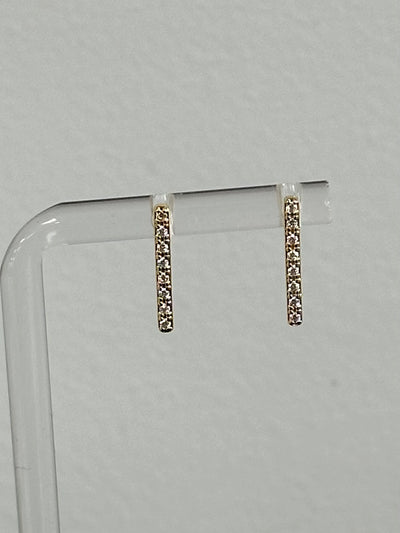 Pave Bar Post Earrings