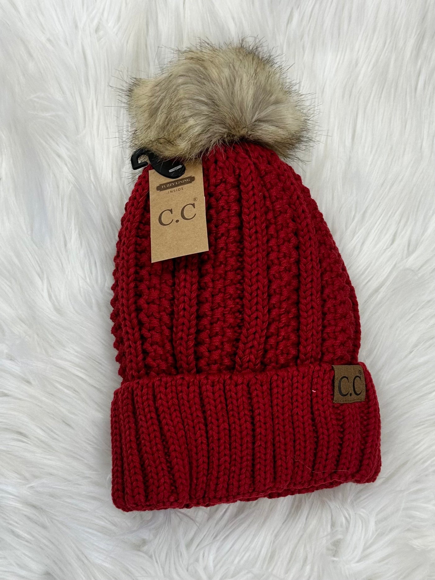 C.C Lined Pom Beanie