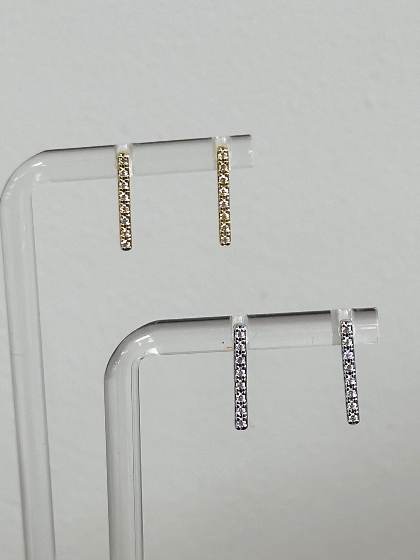 Pave Bar Post Earrings