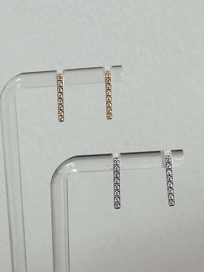 Pave Bar Post Earrings