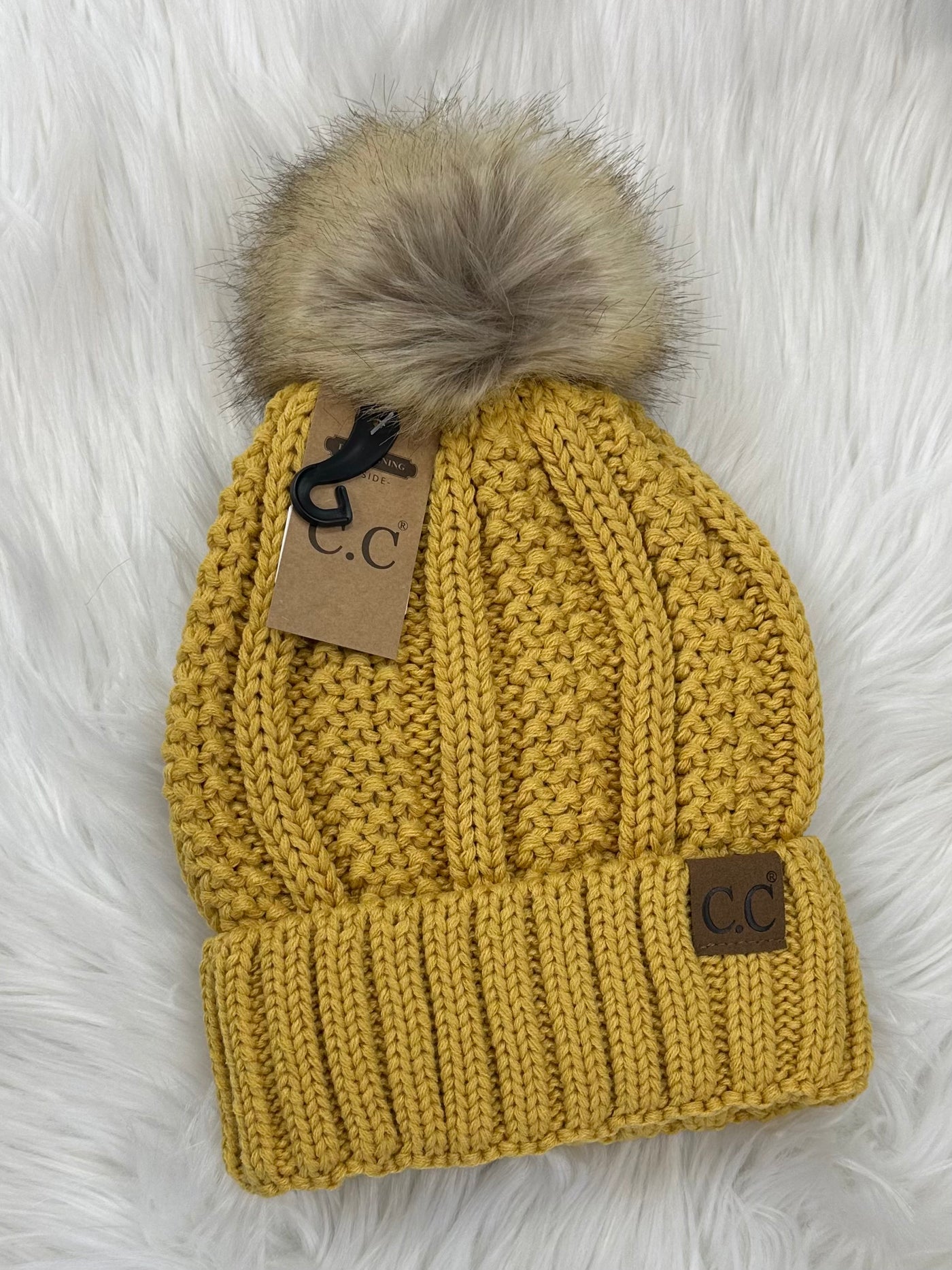 C.C Lined Pom Beanie