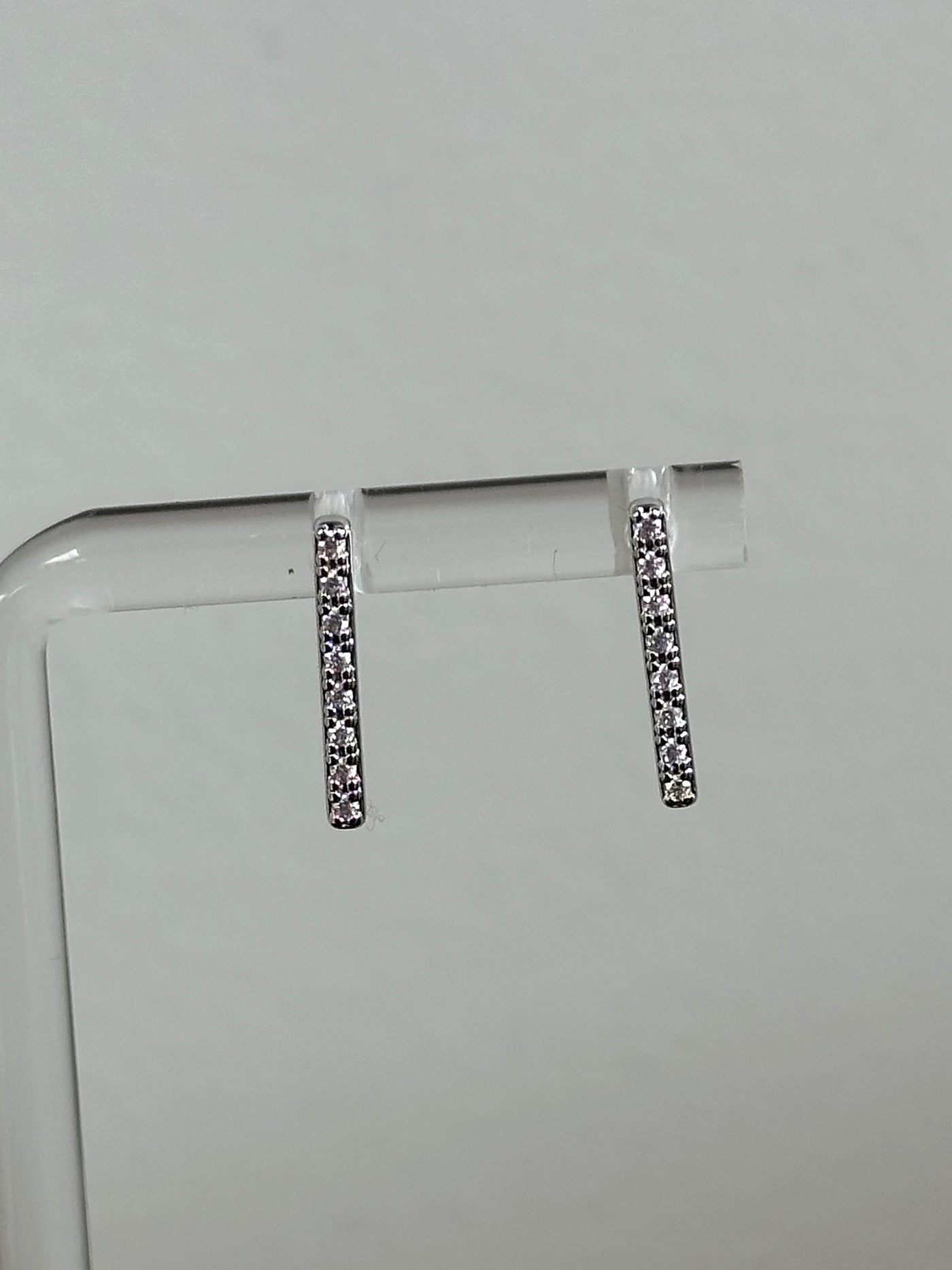 Pave Bar Post Earrings