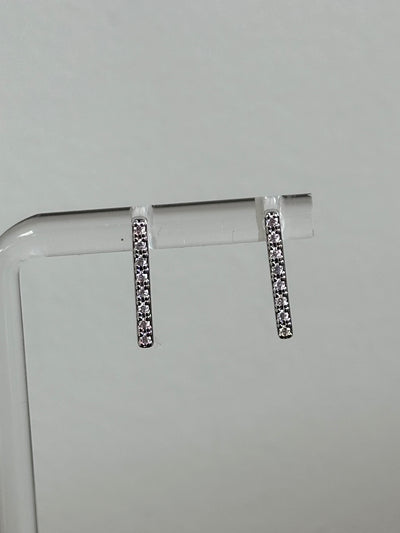 Pave Bar Post Earrings