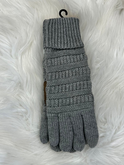 C.C Cable Knit Lined Gloves