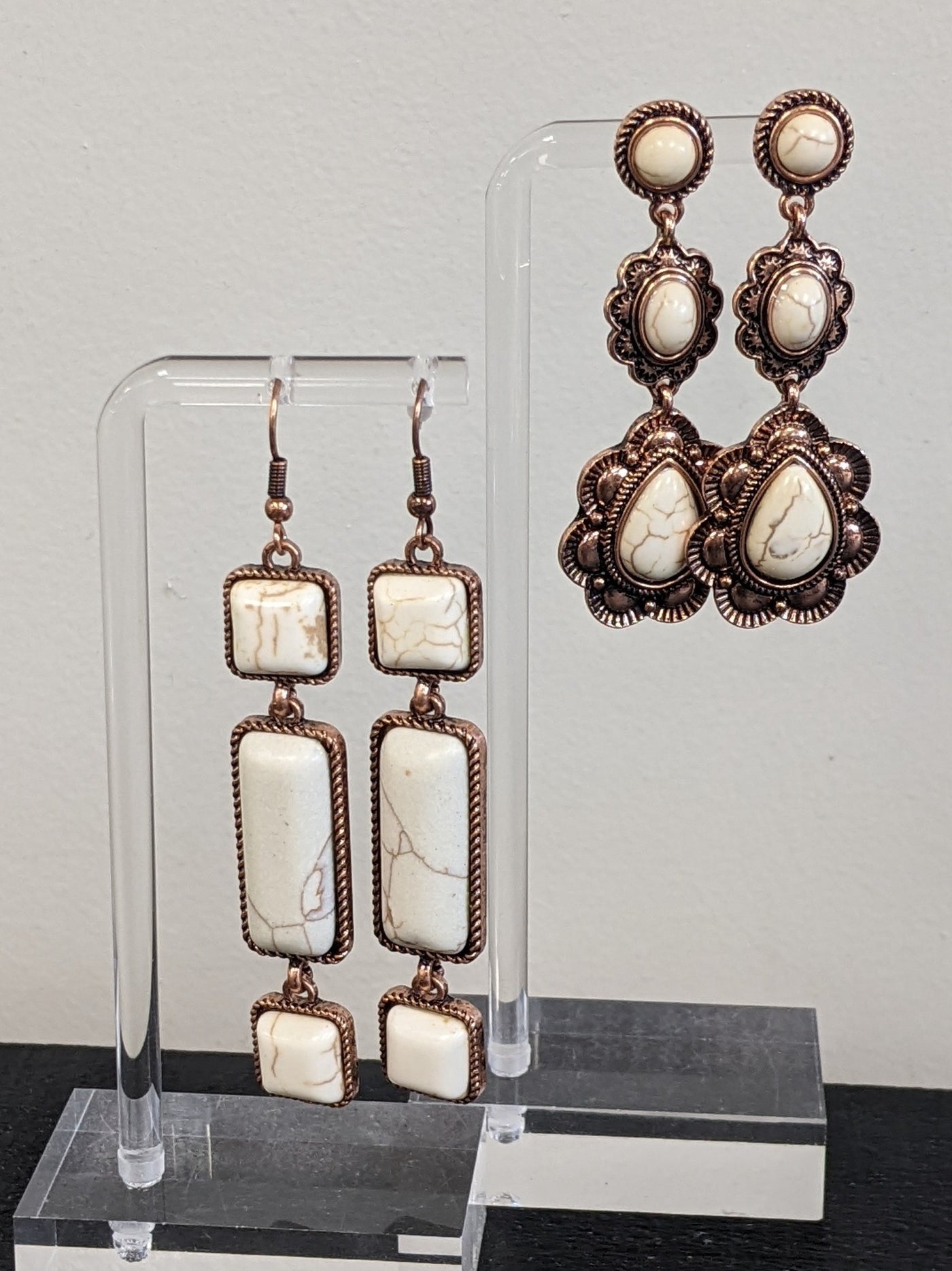White Turquoise Earrings